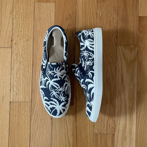 J. Crew Palm Tree Slip-On Shoes - Navy and White - Picture 3 of 5